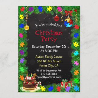 Autism Christmas Party Invitation