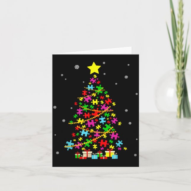Autism Christmas Tree Autism Christmas  Card (Front)