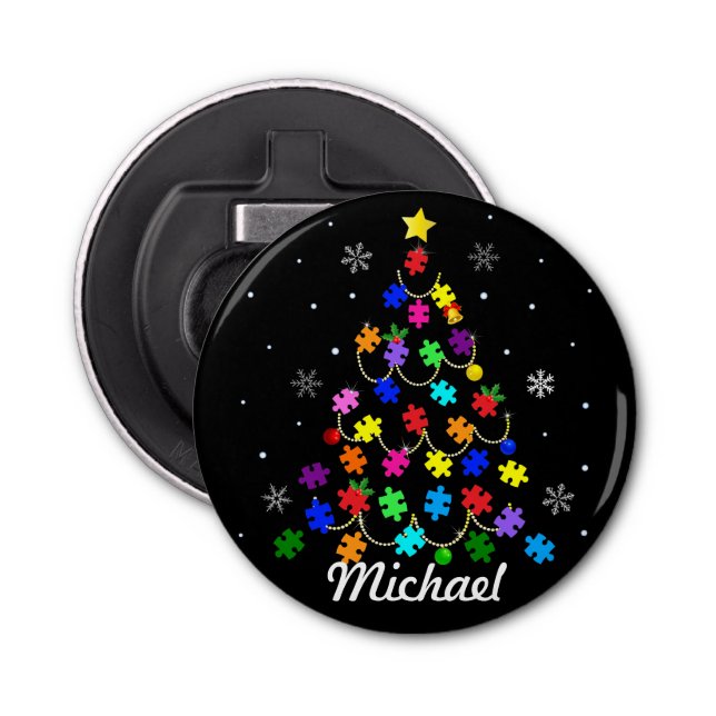 Autism Christmas Tree Bottle Opener (Front)