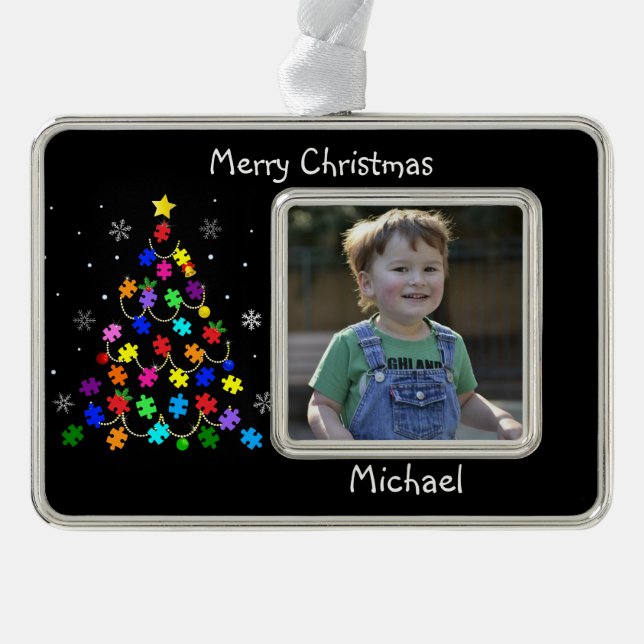 Autism Christmas Tree Christmas Ornament (Front)