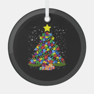 Autism - Christmas Tree Glass Ornament