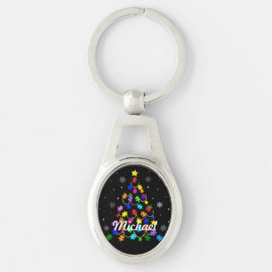 Autism Christmas Tree Keychain