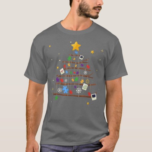 Autism Christmas Tree Puzzle Pieces Awareness Day  T_Shirt