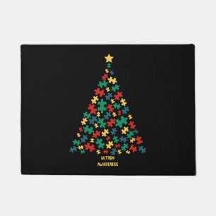 Autism christmas tree xmas autism awareness doormat