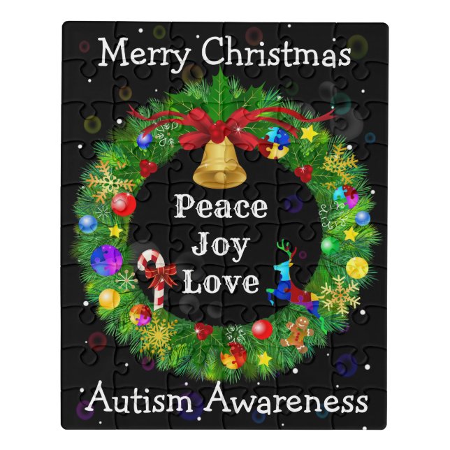 Autism Christmas Wreath Jigsaw Puzzle (Puzzle Vertical)