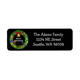 Autism Christmas Wreath Label