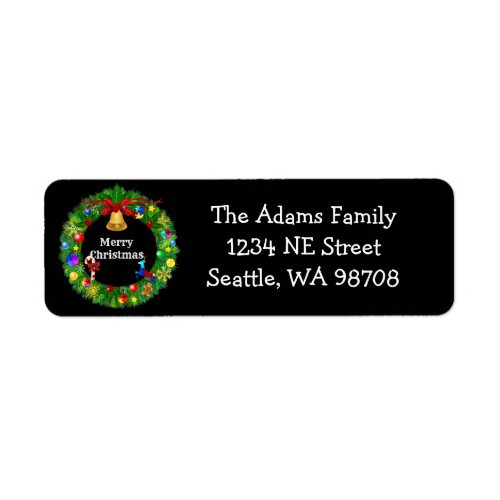 Autism Christmas Wreath Label