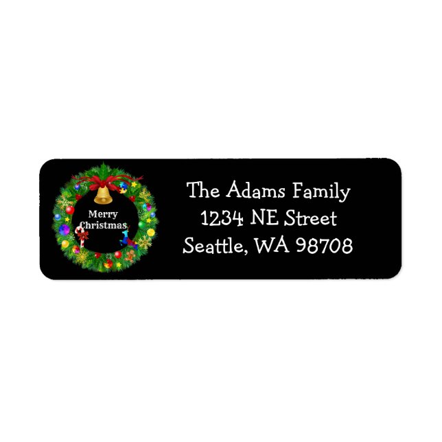 Autism Christmas Wreath Label (Front)