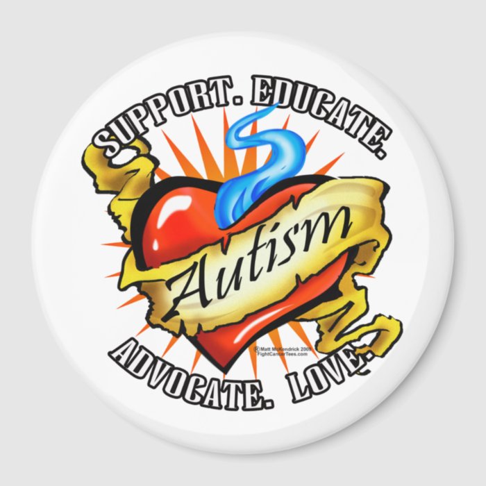 Autism Classic Heart Tattoo Magnets