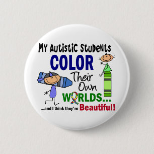 Autism COLOR THEIR OWN WORLDS Students Button