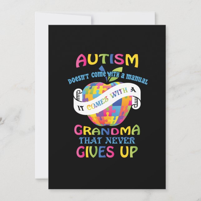 Autism Comes With A Grandma That Never Gives Up.pn Save The Date (Front)