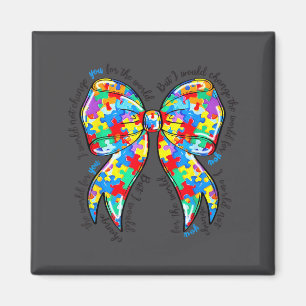 Autism Coquette Bow Puzzle Autism Awareness Proud  Magnet