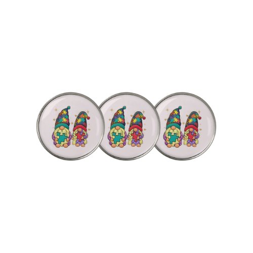 Autism Couple Gnome Golf Ball Marker