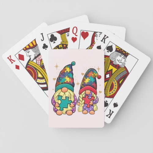 Autism Couple Gnome Poker Cards