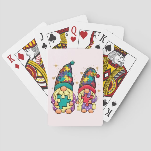 Autism Couple Gnome Poker Cards (Back)