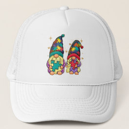 Autism Couple Gnome Trucker Hat
