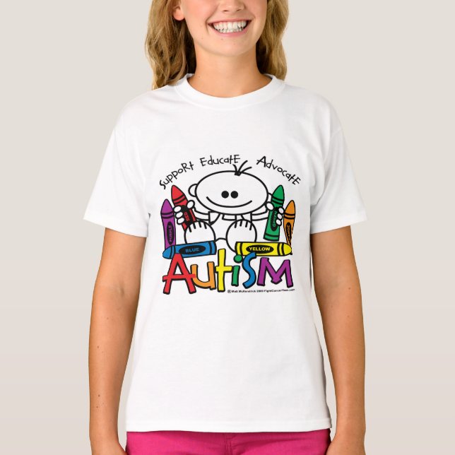 Autism Crayons T-Shirt (Front)