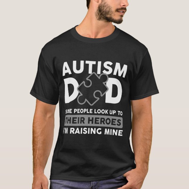 Autism Dad Autism Awareness Puzzle Piece Autistic T-Shirt (Front)