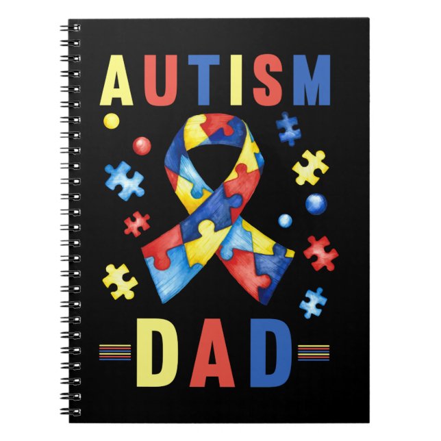 Autism Dad Autistic Kids Proud Daddy Notebook (Front)
