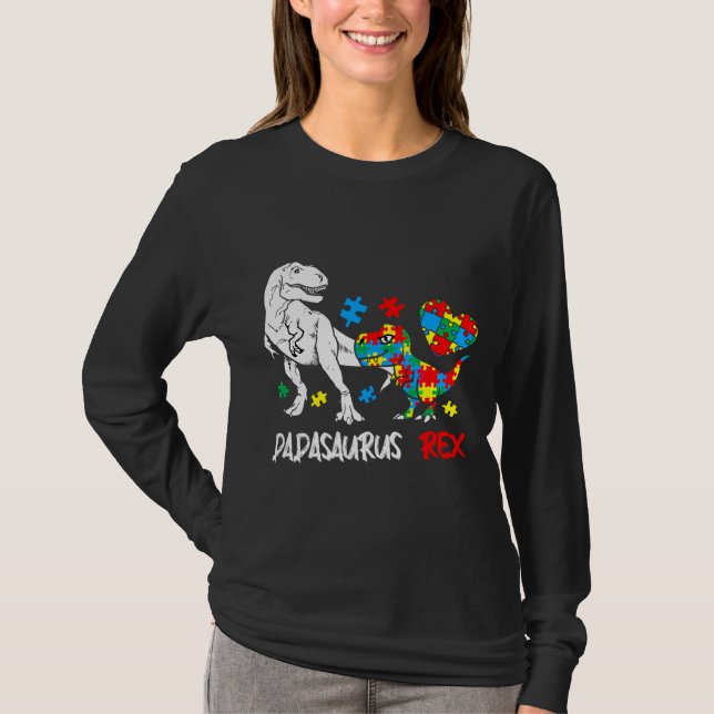 Autism Dad Dadasaurus Rex T-Shirt (Front)