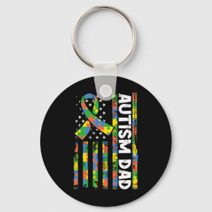 Autism Dad Disabilities Month Disabilities Awarene Keychain