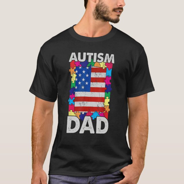 Autism Dad Father s Day Autism Awareness T-Shirt (Front)