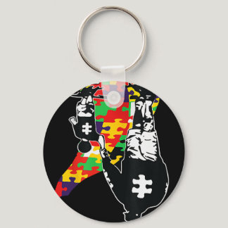 Autism Dad Support Alone Puzzle You&#39;ll Never W Keychain
