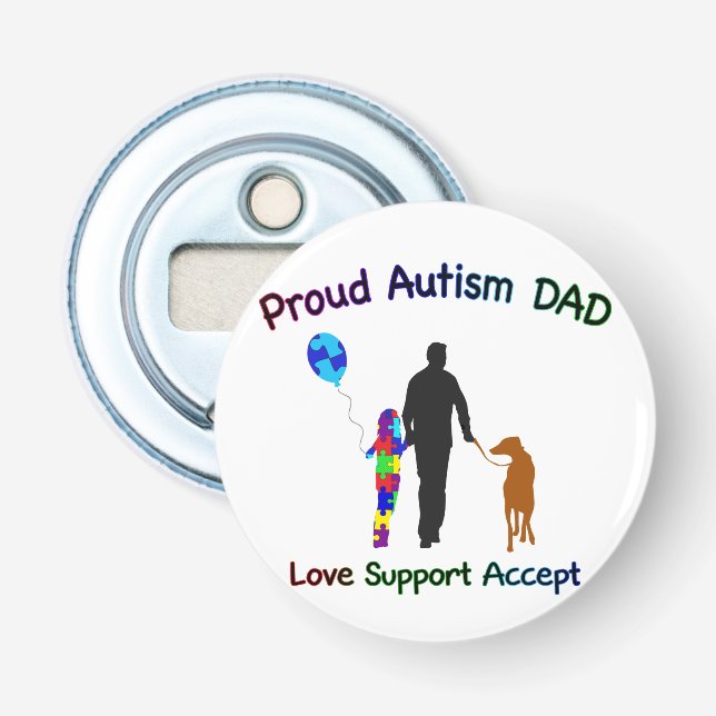 Autism Dad with Dog Bottle Opener (Front)