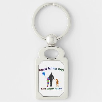 Autism Dad With Dog Keychain by AutismSupportShop at Zazzle