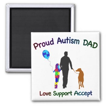 Autism Dad With Dog Magnet by AutismSupportShop at Zazzle