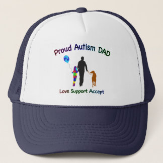 Autism Dad with Dog Trucker Hat