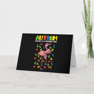 Autism Dancing Different Beat Flamingo Cute Card
