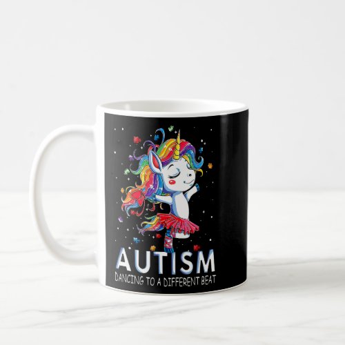Autism Dancing To Be A Different Beat Unicorn Tie  Coffee Mug