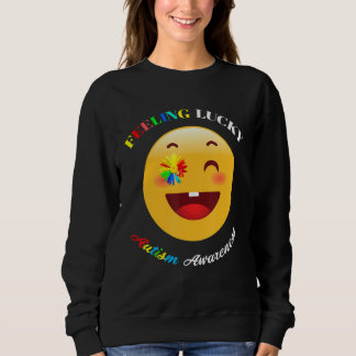 Autism Day Feeling Lucky Smile Face Meme Sweatshirt