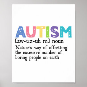 Autism Definition Autism Awareness Acceptance Gift Poster