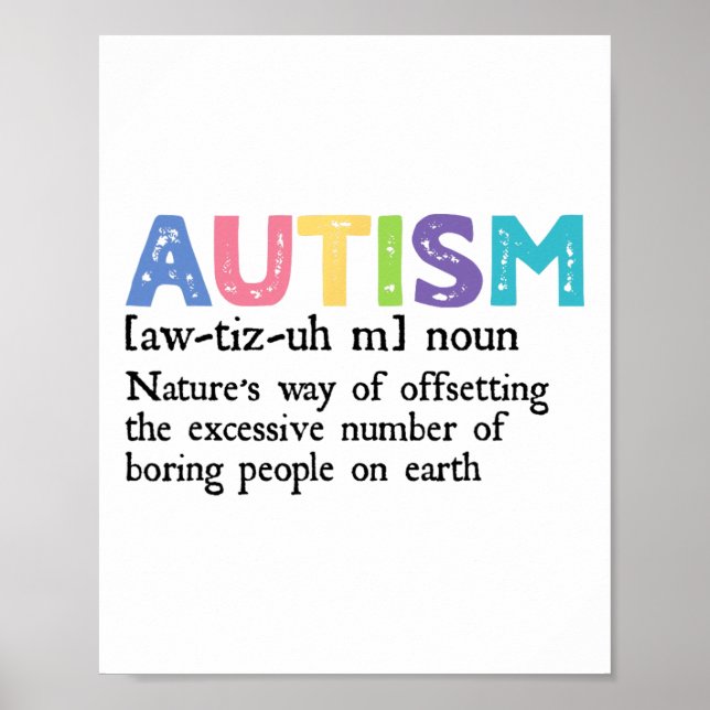 Autism Definition Autism Awareness Acceptance Gift Poster (Front)