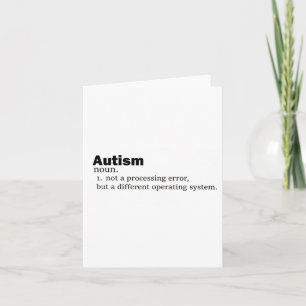 Autism Definition It's Not A Disability A Differen Card