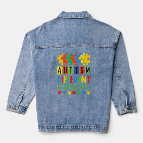Autism Different If Beautiful Autistic Support Mom Denim Jacket