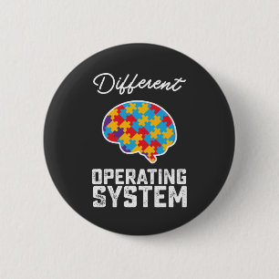 Autism Different Operating System Neurodiversity Button