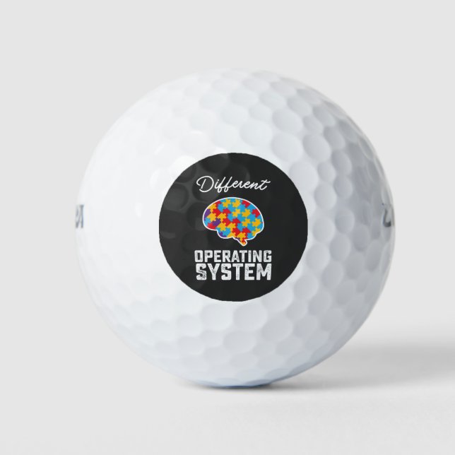 Autism Different Operating System Neurodiversity Golf Balls (Front)
