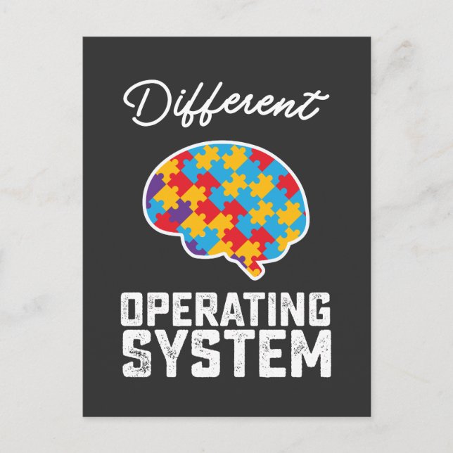 Autism Different Operating System Neurodiversity Invitation Postcard (Front)