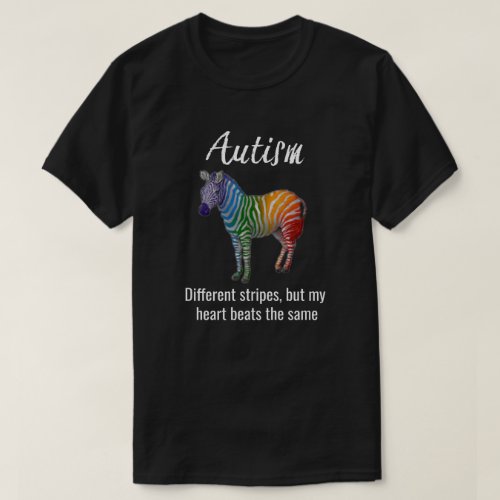 Autism _Different Stripes with colored Zebra Tee