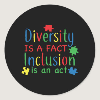 Autism Diversity Puzzle Print Classic Round Sticker