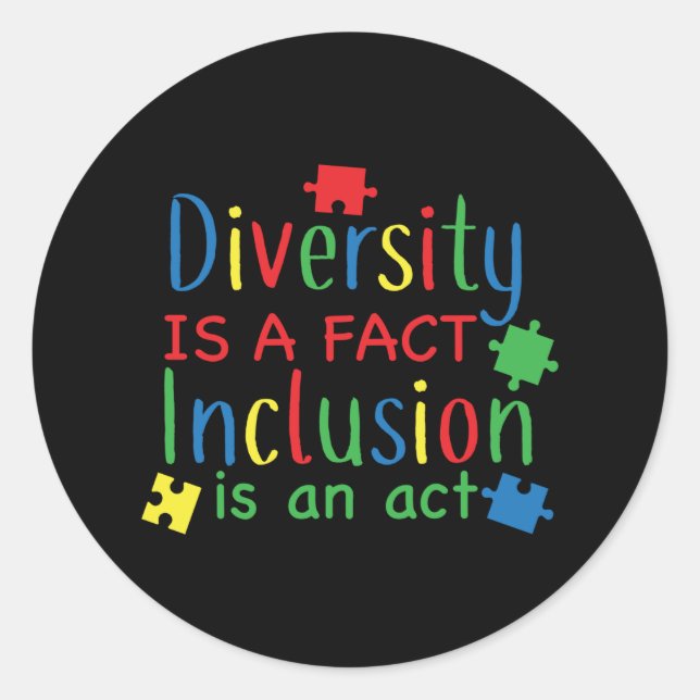 Autism Diversity Puzzle Print Classic Round Sticker (Front)
