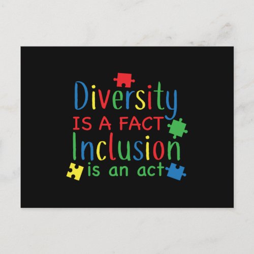 Autism Diversity Puzzle Print Postcard