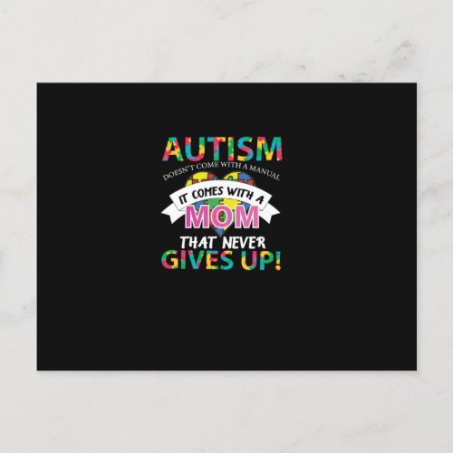 Autism Doesnt Come With A Manual It Comes With A Announcement Postcard