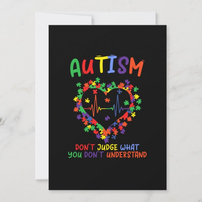 Autism Dont Judge What You Dont Understand Save The Date (Front)