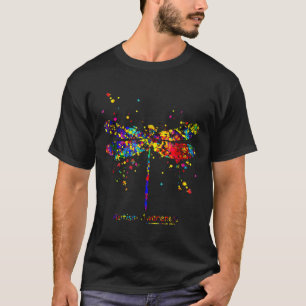Autism-Dragonfly Autism Awareness Color  Birthday  T-Shirt