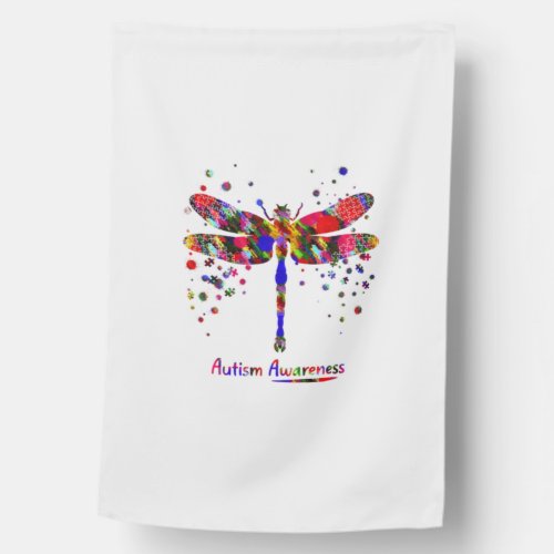Autism Dragonfly Autism Awareness House Flag
