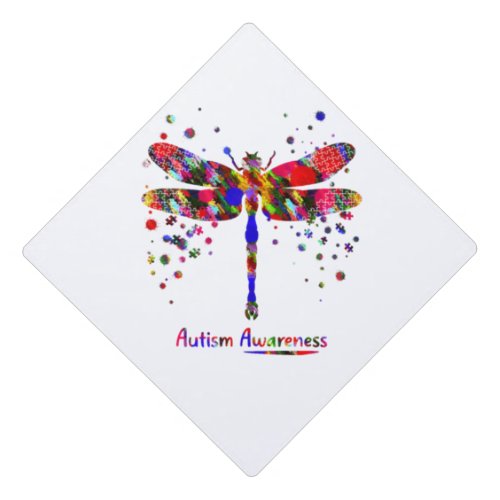 Autism Dragonfly Graduation Cap Topper